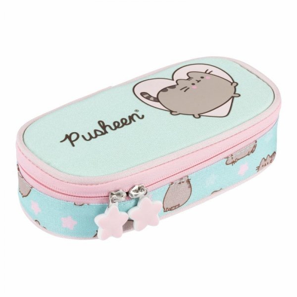 Piórnik saszetka usztywniona z wewnętrzną klapką Pusheen mint