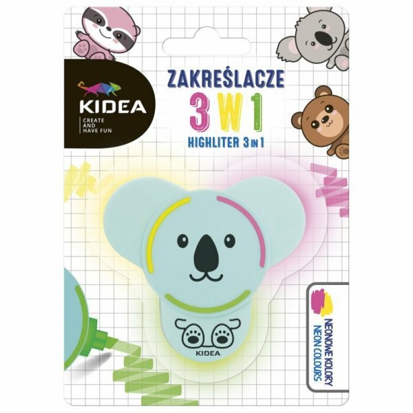 Zakreślacz z figurką 3w1 Kidea mix cena za 1 szt