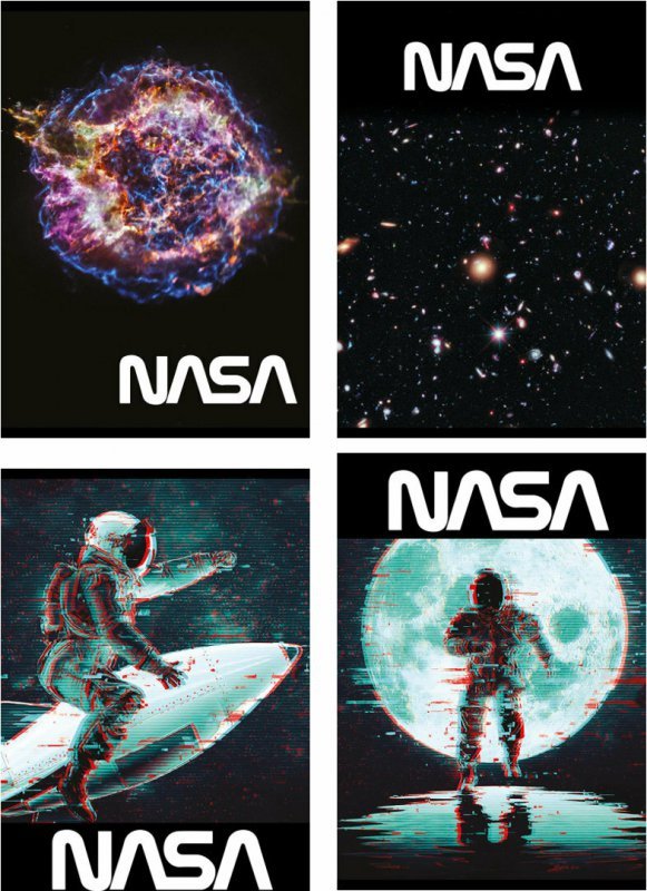 Zeszyt A5 32k linia podwójna dwukolorowa laminowany SPACE ADVENTURE z lakierem miejscowym p15 mix cena za 1 szt
