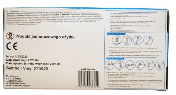 PROMO Rękawice jednorazowe, vinylowe, bezpudrowe M 100szt
