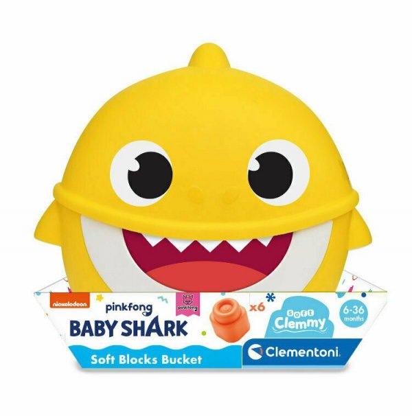 PROMO Clementoni Clemmy klocki Wiaderko Baby Shark 17427