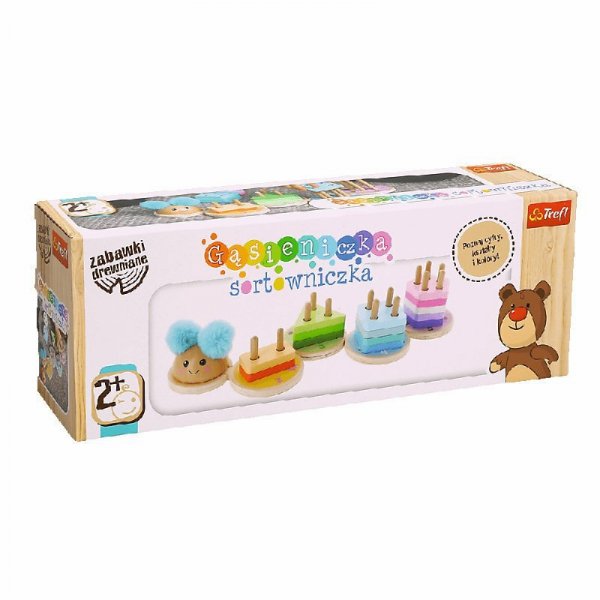 PROMO Gąsieniczka sortowniczka alfabetyczna układanka - zabawka drewniana 61517 Trefl