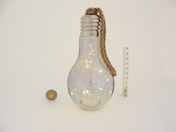 Lampion szklany żarówka 48 z drucikiem 206199 mix.