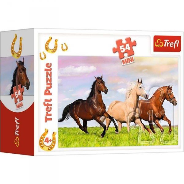 Puzzle 54el Mini Świat koni 19724, 19725, 19726, 19727 (54193) Trefl