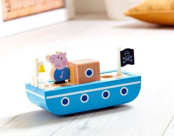PROMO Peppa Pig - Drewniana łódka z figurką Świnka Peppa 07209
