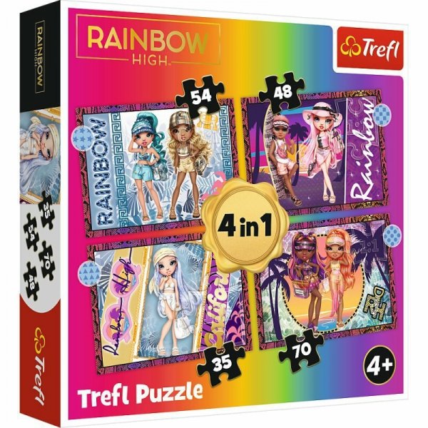 Puzzle 4w1 Modne laleczki. MGA Rainbow High 34614 Trefl