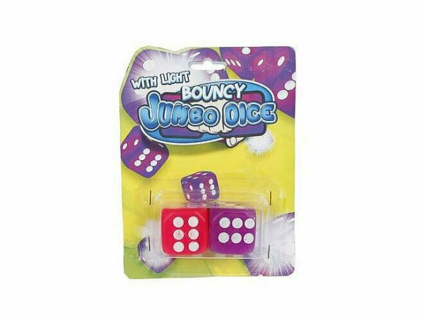 PROMO Kostka do gry 2 szt, duże ze światłem 3,6cm 621176 Hipo