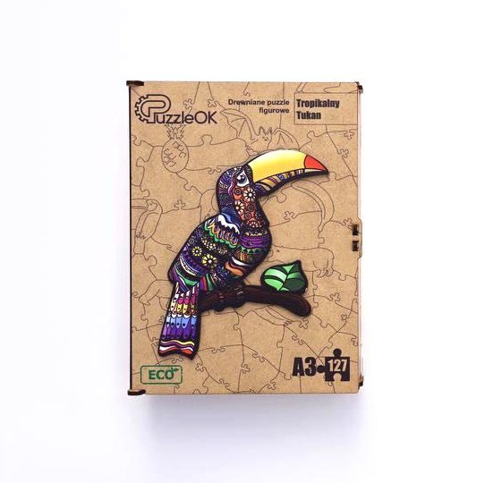 PROMO Puzzle drewniane Tropikalny Tukan PuzA3-04783