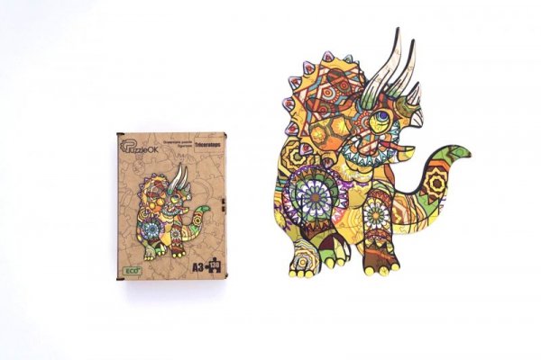 PROMO Puzzle drewniane Triceratops PuzA3-00903