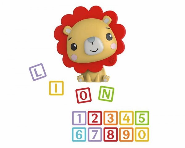 PROMO Fisher-Price Zabawka do kąpieli Literki, Cyferki + Figurka Lew CFGMBT004A