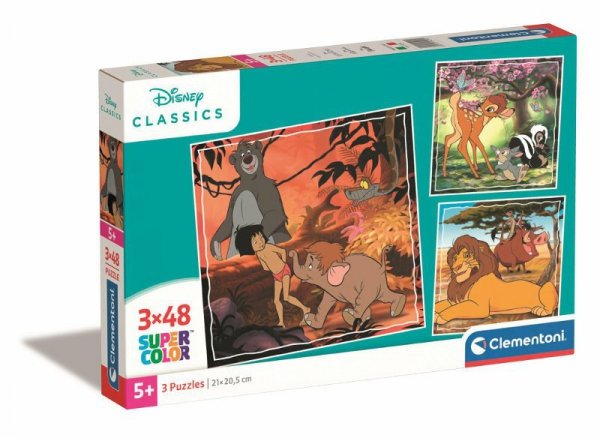 PROMO Clementoni Puzzle 3x48el SuperColor square Disney Classic 25299