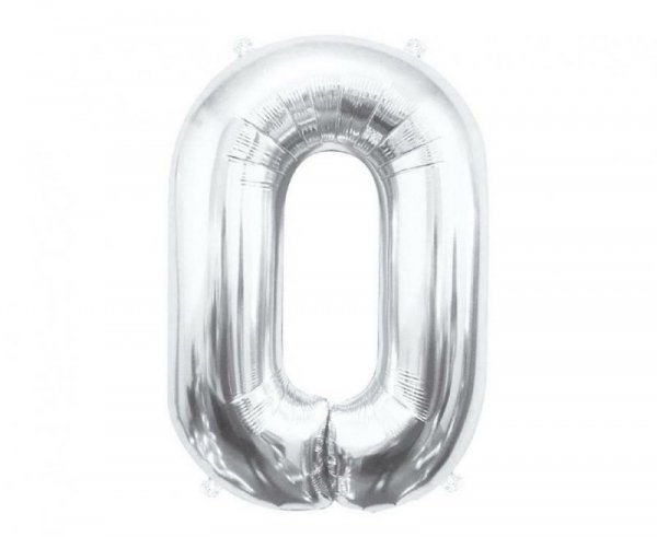 Balon foliowy B&C Cyfra 0 srebrna 85cm BC-HSR0