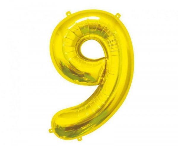 Balon foliowy B&C Cyfra 9 złota 85cm BC-HZL9