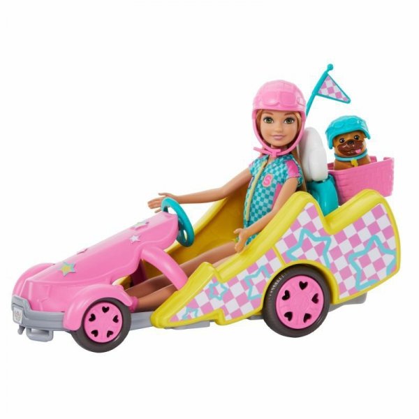 PROMO Barbie Gokart Stacie Pojazd filmowy i lalka HRM08 MATTEL