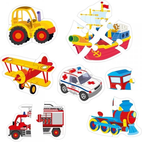 Moje pierwsze puzzle Puzzle 6w1 Pojazdy KUKURYKU