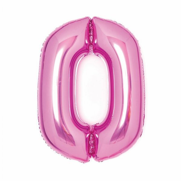 Balon foliowy Cyfra 0 różowa 47x66cm N26 zapakowany 9914040