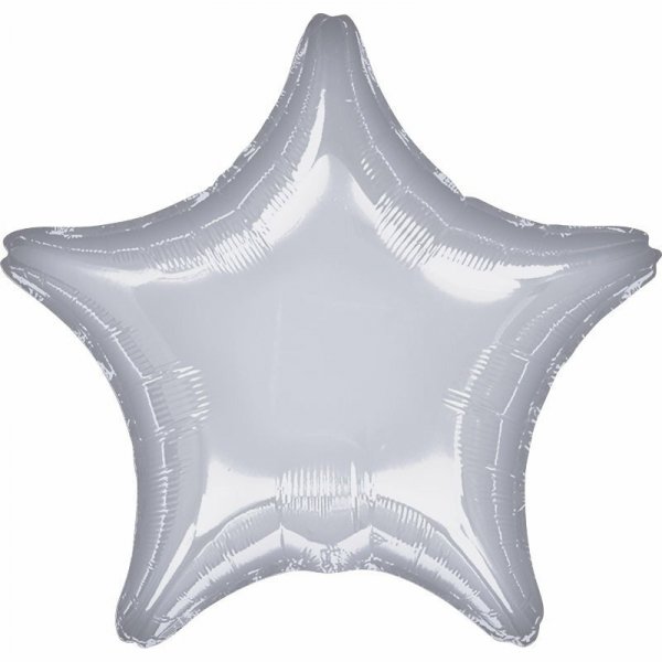 Balon foliowy metalik srebrny gwiazda 48cm luzem 9914088-92