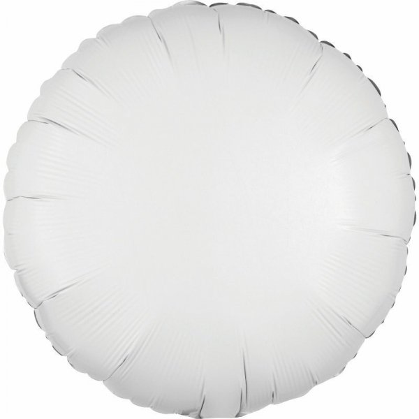 Balon foliowy metalik biały okrągły 43cm luzem 9914089-92