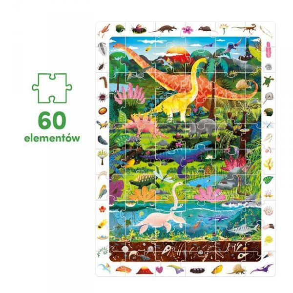CzuCzu Obserwacyjne puzzle Dinozaury 60 elementów