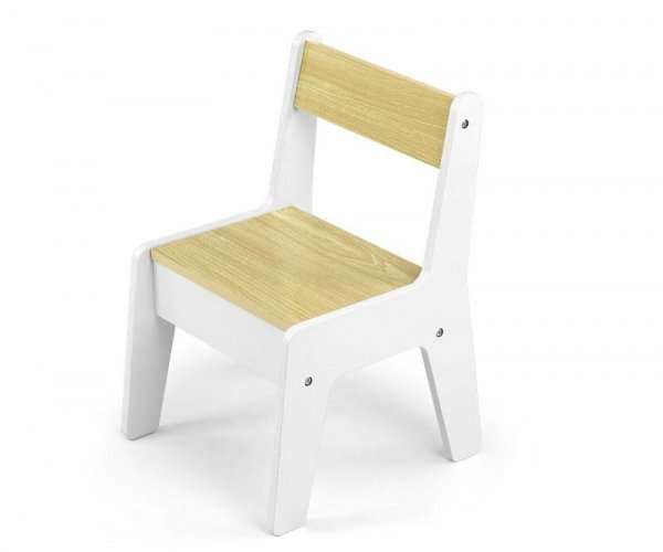 Zestaw mebli Olaf Blocks - Stolik i dwa krzesełka white białe Milly Mally