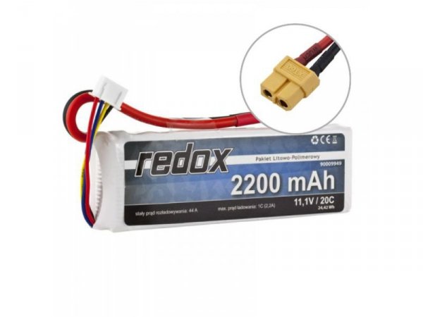 Pakiet Akumulator Redox LiPo 11,1V 2200mAh 20c - Redox