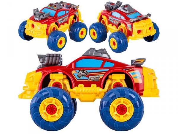Sportowy, Terenowy Samochód do rozkręcania i skręcania 3w1 TUNING + Wkrętarka Monster Truck