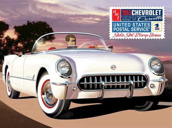 Model Plastikowy - Samochód 1:25 1953 Chevy Corvette (USPS Stamp Series) - AMT