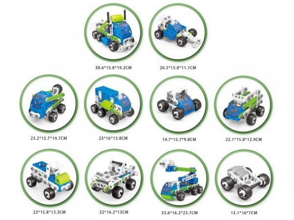 Klocki Konstrukcyjne, Pojazdy Budowlane, Auto, Samochód, Samolot Do Rozkręcania I Skręcania 18w1