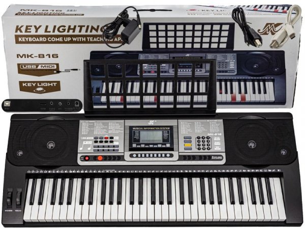 Keyboard Organy 61 Klawiszy Zasilacz MK-816 Z Funkcją Nauki Gry Przecena 8 - Meike