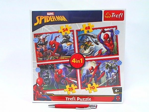TREFL PUZZLE 4w1 Bohaterski Spiderman 34384