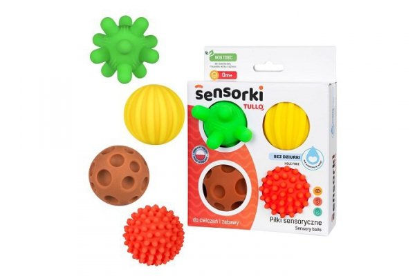 TULLO Piłki sensoryczne 4szt Bez dziurki 495 74958