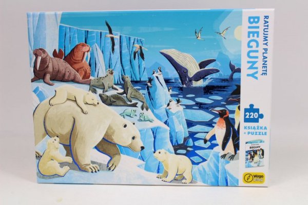 FOKSAL Książka i puzzle Ratujmy plan..Bieguny 220el 98671