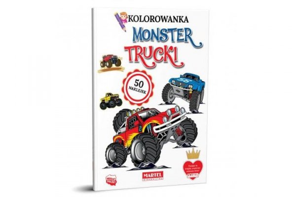 MARTEL Kolorowanka Monster Trucki  z naklejkami   30955
