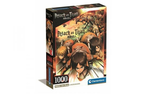 CLEMENTONI CLE puzzle 1000 Compact Anime AttackOnTitans 39923