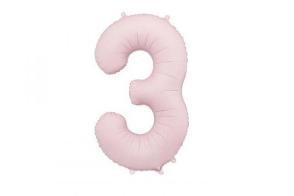 PARTYDECO Balon fol.Cyfra 3 86cm j.róż 76150