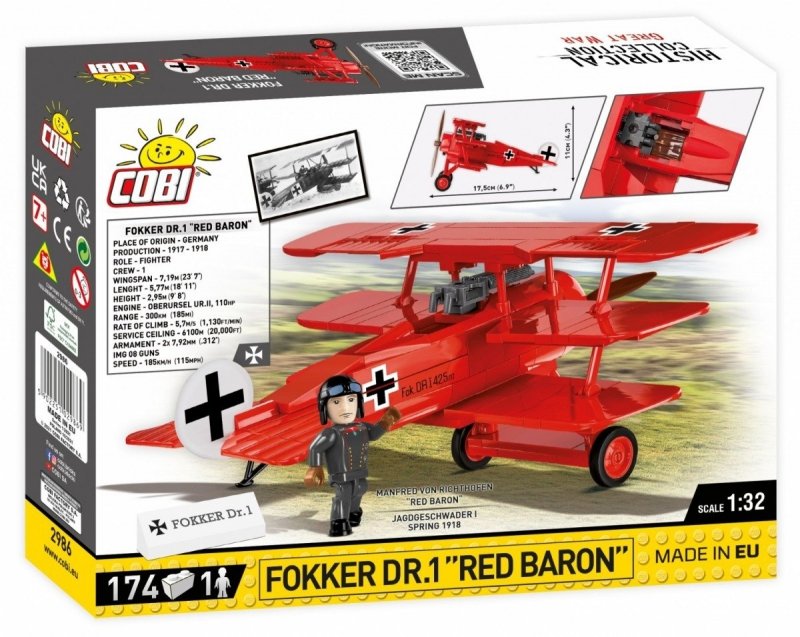 COBI FOKKER DR.1 RED BARON 2986 7+