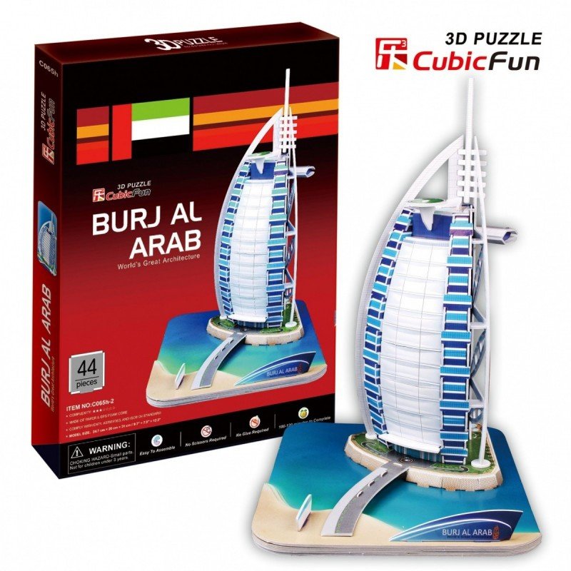 CUBICFUN 3D BUDYNEK BURJ AL. ARAB PUZZLE 44EL. 10+