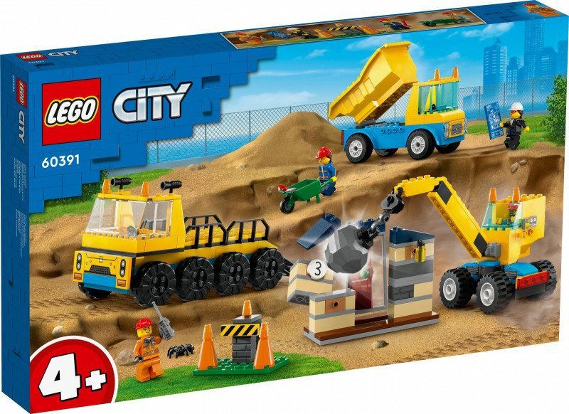 LEGO CITY CIĘŻARÓWKI I DŹWIG Z KULĄ WYBURZENIOWĄ 60391 4+