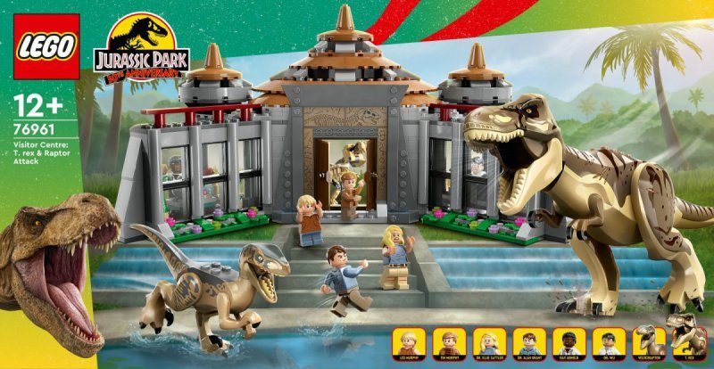 LEGO JURASSIC WORLD CENTRUM DLA ODWIEDZAJĄCYCH: ATAK TYRANOZAURA I RAPT ORA 76961 12+