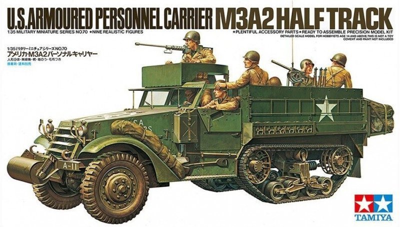 TAMIYA U.S. ARMORED PERSONNEL CARRIER M3A2 HALF-TRACK 35070 SKALA 1:35