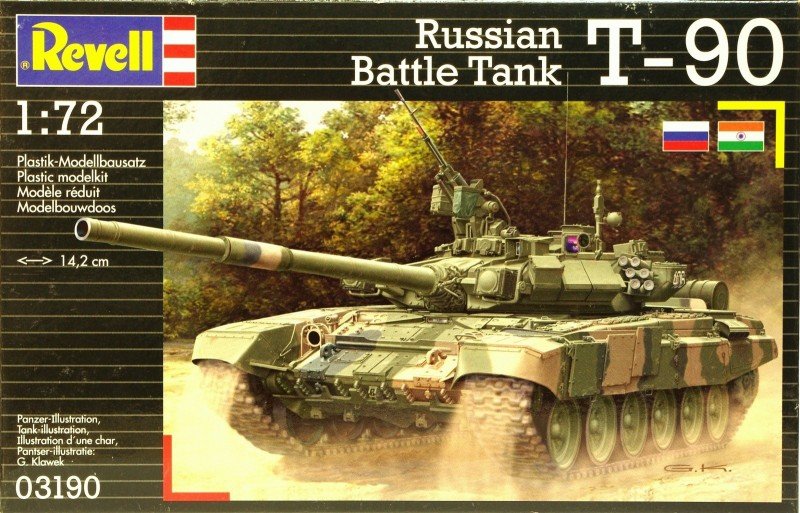 REVELL RUSSIAN BATTLE TANK T-90 03190 SKALA 1:72 8+