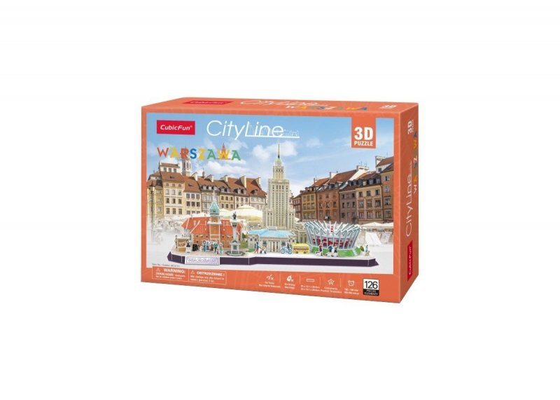 CUBICFUN PUZZLE 3D CITYLINE WARSZAWA 126EL. 8+
