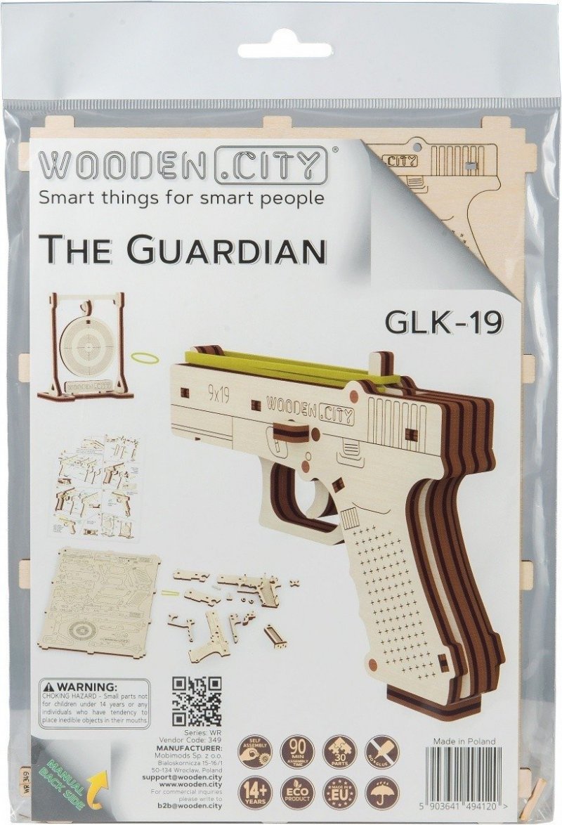 WOODEN CITY PUZZLE 3D PISTOLET THE GUARDIAN GLK-19 30 EL. 14+