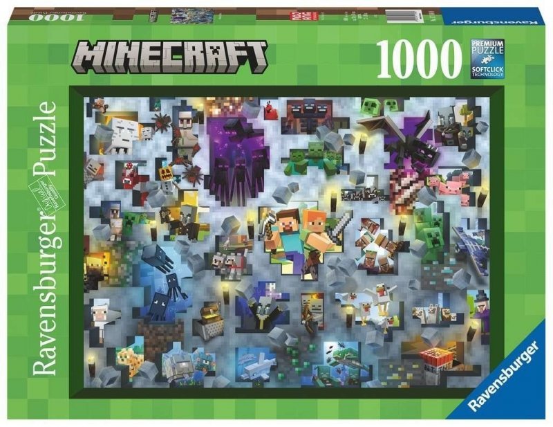 RAVENSBURGER 1000 EL. MINECRAFT CHALLENGE PUZZLE 14+