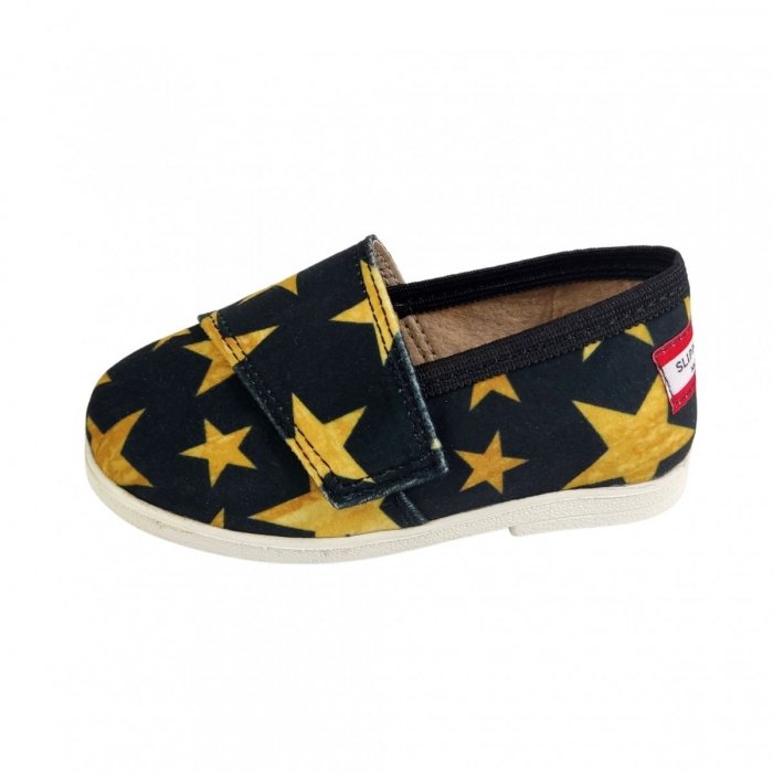 Buty dla dzieci na rzep Slippers Family Black Stars