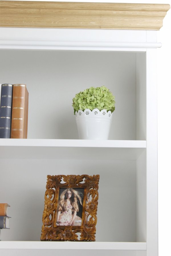 BIBLIOTECZKA W STYLU PROWANSALSKIM NORTH Z DĘBOWYM WIEŃCEM GÓRNYM