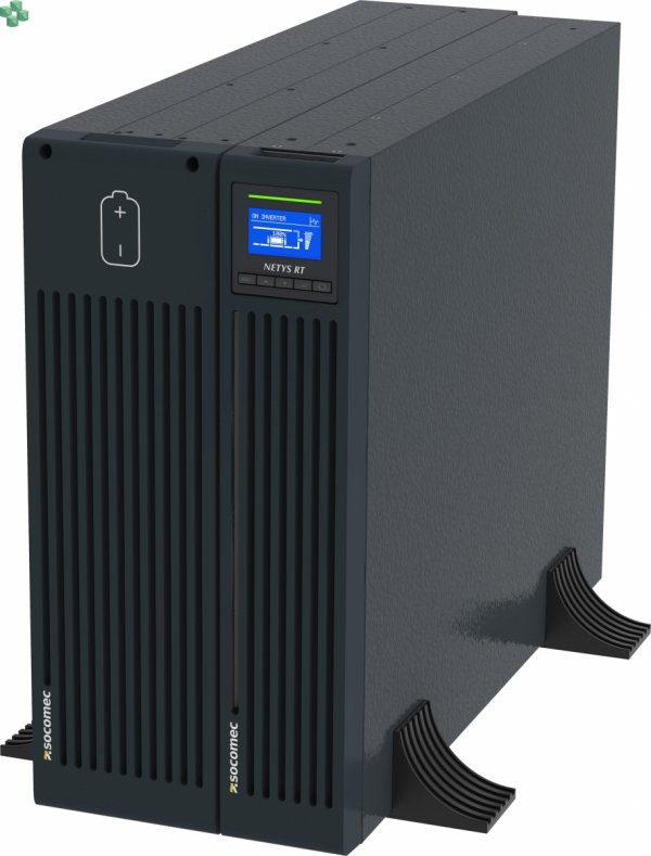NRT4-080K  Zasilacz UPS SOCOMEC NeTYS RT 8500VA /8500W, 2U+3U, On_line, VFI, 1/1, PF=1, baterie w module, szyny do montażu modułu bat. w szafie w komplecie. Bez szyn do Rack dla modułu mocy.
