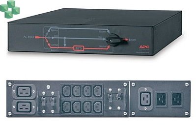 SBP5000RMI2U Panel obejścia serwisowego APC — 230 V; 32 A; BBM (najpierw zwarcie, potem rozwarcie); wejście IEC320 C20/podłączone na stałe; wyjście IEC-320 — (2) C19 (8) C13