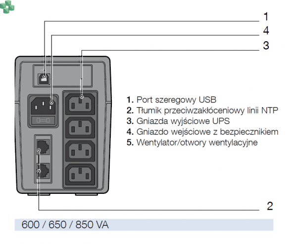 NPE-B600 UPS NETYS PE 600VA/360W 230V/AVR/4XIEC 320, LED (bez ochrony linii danych)