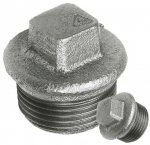 KOREK OCYNK GWINT 6/4 DN40 ZAŚLEPKA KAPA STAL Z OBRZEŻEM ŻELIWNY OCYNKOWANY